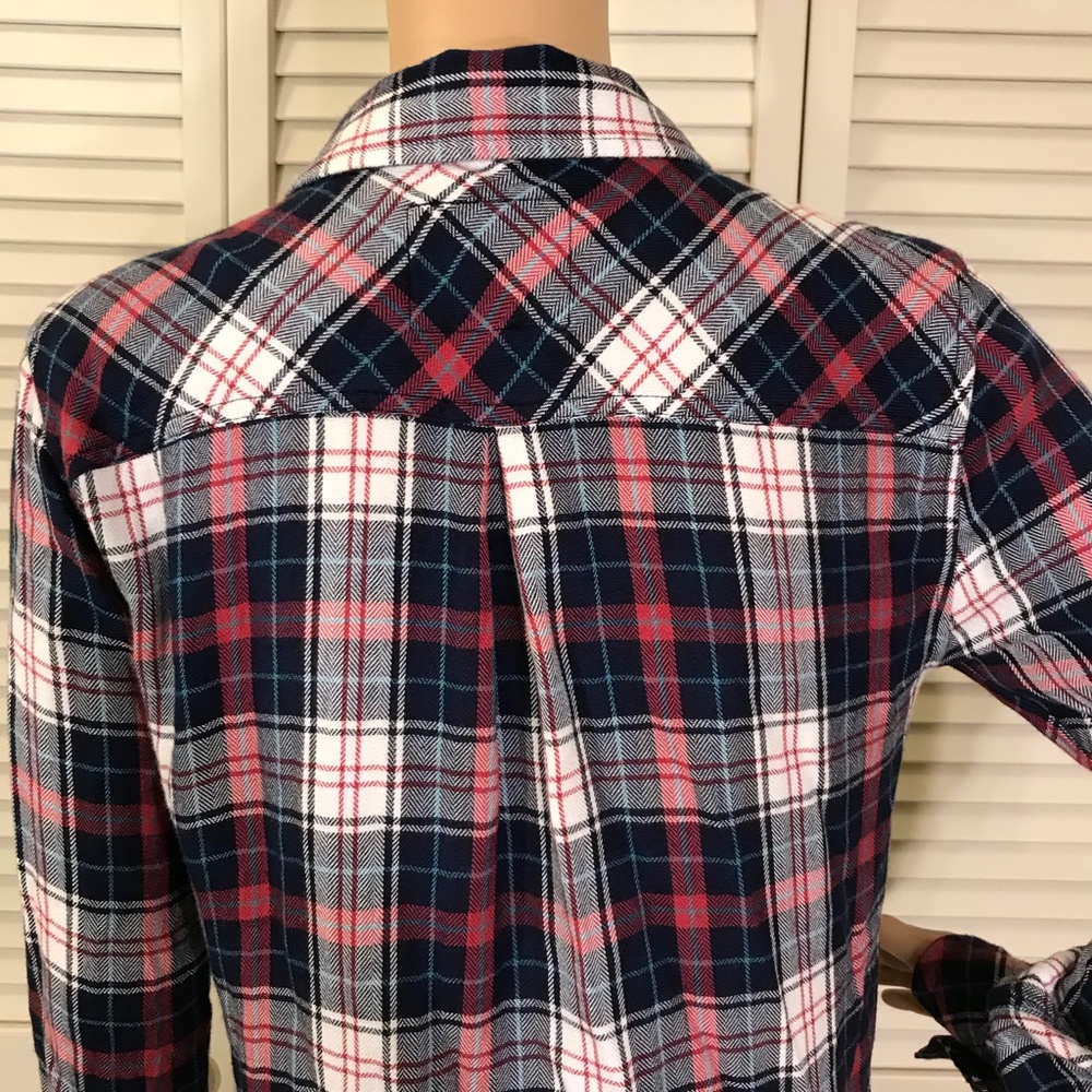 Rails Red, White & Blue Plaid Button Up Shirt Sma… - image 5
